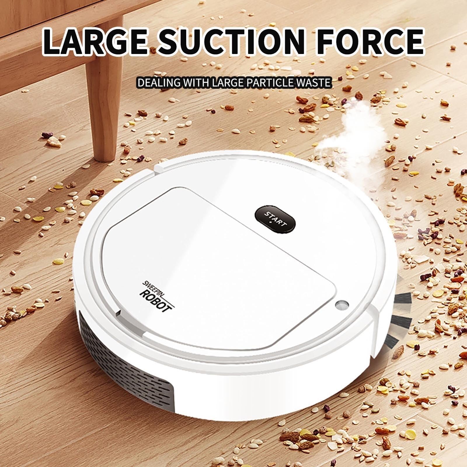 Smart Robot Vacuum Cleaner with Humidifier - 2-in-1 Auto Mopping & Vacuuming for Pet Hair, Hardwood Floors & Carpets - Ultra Slim Quiet Design (White) - Perfect for Homes with Pets & Allergy Sufferers