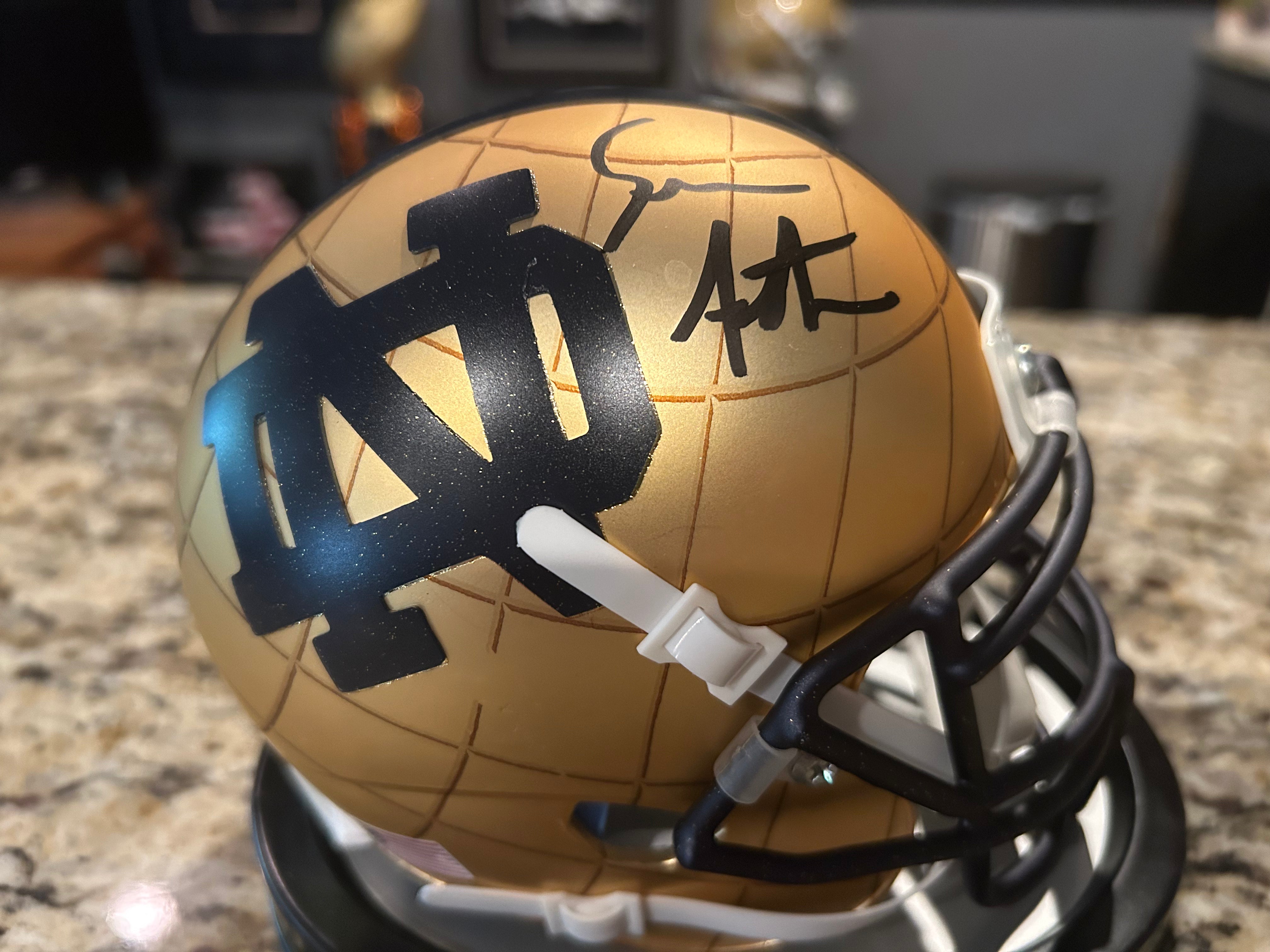 Sean Astin (Rudy) Autographed Notre Dame 2014 Shamrock Series Mini Football Helmet - Signed Collectible Memorabilia for Sports Fans & Movie Enthusiasts - Perfect for Display in Man Cave, Sports Room or Gift for Notre Dame Alumni