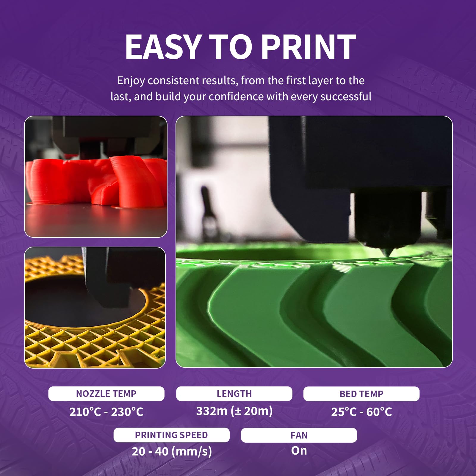 Overture TPU Filament 1.75mm Flexible 3D Printer Filament - 95A Soft, 1kg Spool (2.2 lbs) - Compatible with Most FDM Printers (Blue) - Perfect for Flexible Parts, Phone Cases, Toys & Wearable Projects