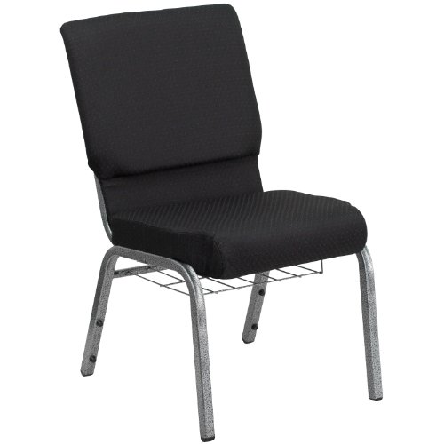 Black Patterned Fabric/Silver Vein Frame