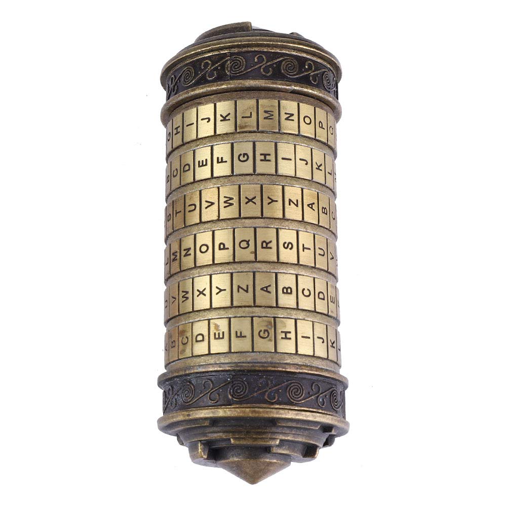 Vintage Cryptex Lock Puzzle Box - Classic Retro Metal Security Case for Storing Notes, Jewelry, Keys & Valuables | Unique Gift Idea for Loved Ones | Perfect for Home Safes, Treasure Hunts & Romantic Surprises
