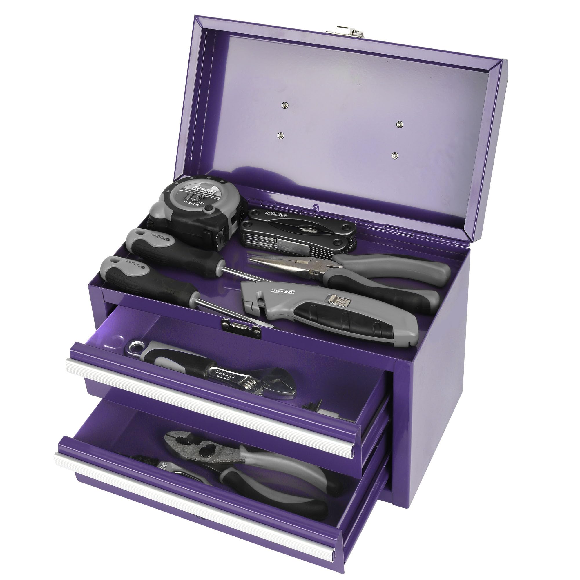 Viper 11-Inch 2-Drawer Portable Toolbox - Purple for DIY & Crafts