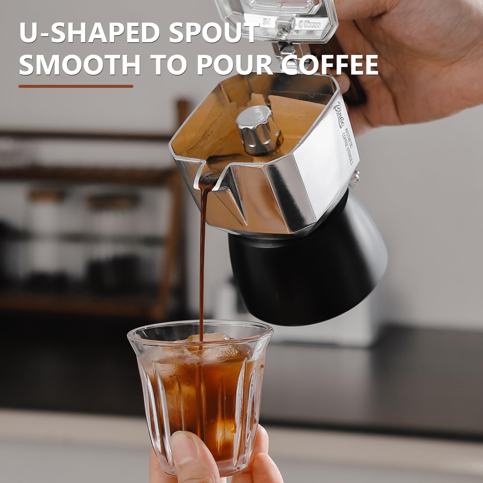 Stovetop Espresso Maker - 2 Cup Small Moka Pot Italian Coffee Maker (4oz/120ml) for Home, Camping & Travel - Perfect for Single Serve Coffee Lovers
