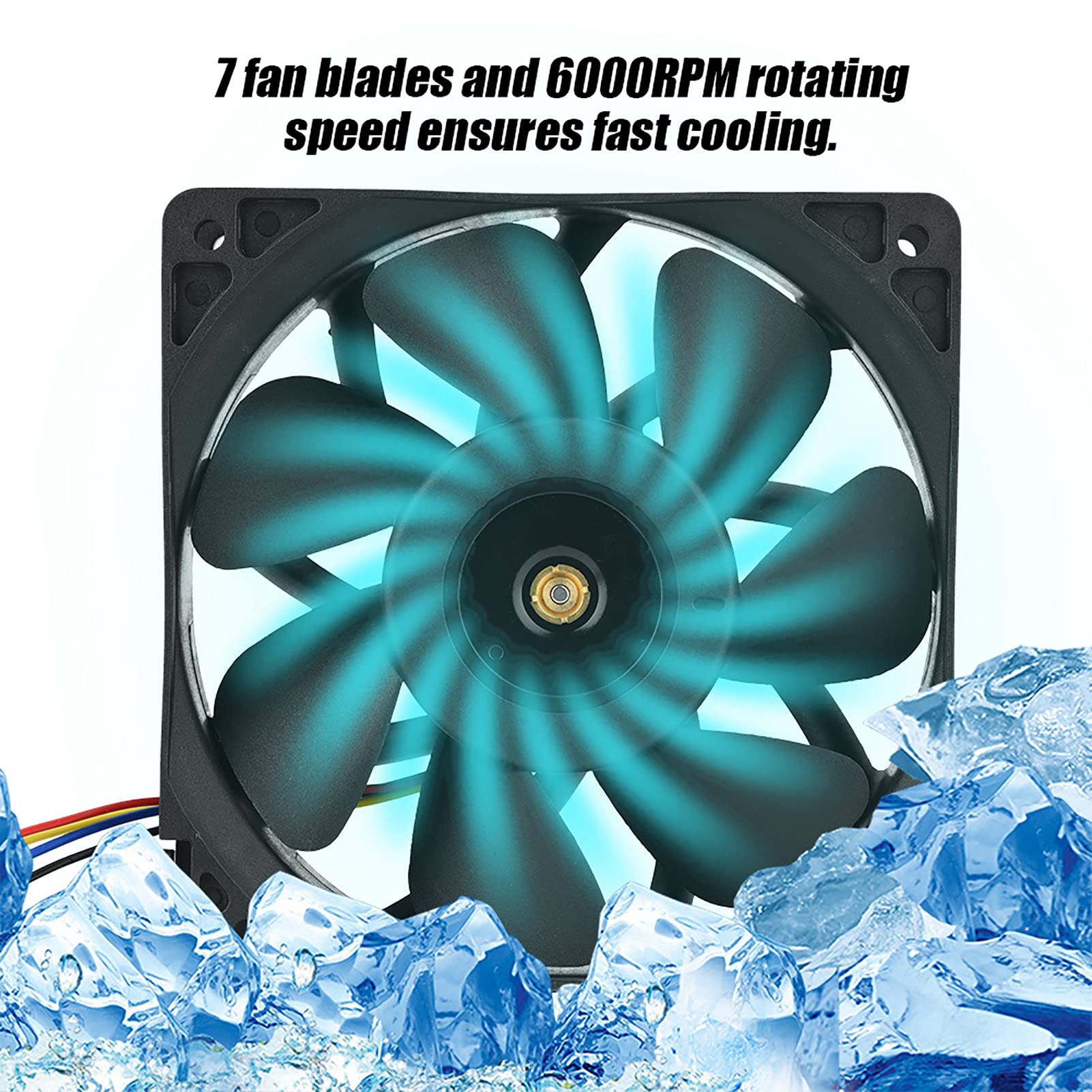 High Performance 6000RPM Ultra Quiet 4-Pin PWM CPU Cooling Fan - DC 12V 2.7A Brushless PC Case Fan for Antminer S7 S9 - Perfect for Cryptocurrency Mining Rigs & High-End Gaming PCs
