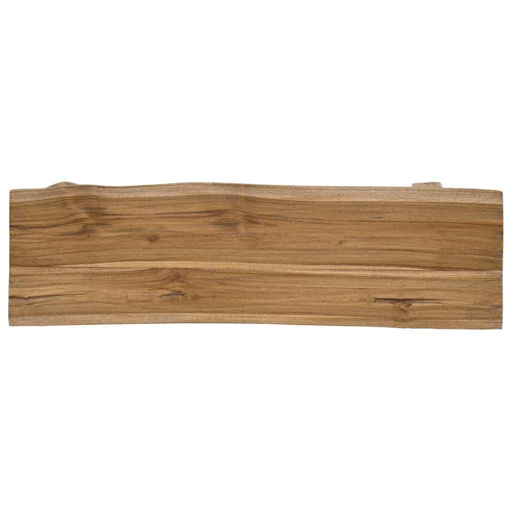 Handmade Rustic Farmhouse Storage Bench with Mixed Recycled Wood and Solid Teak - 39.4