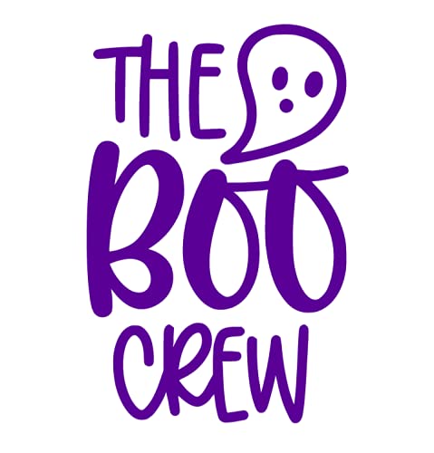 Boo Crew Halloween Iron On Decal - DIY T-Shirt Transfer Vinyl Applique & Clothing Patches - Quick 5-Minute Heat Press Stickers for Costumes, DIY Crafts & Custom Apparel (Purple)