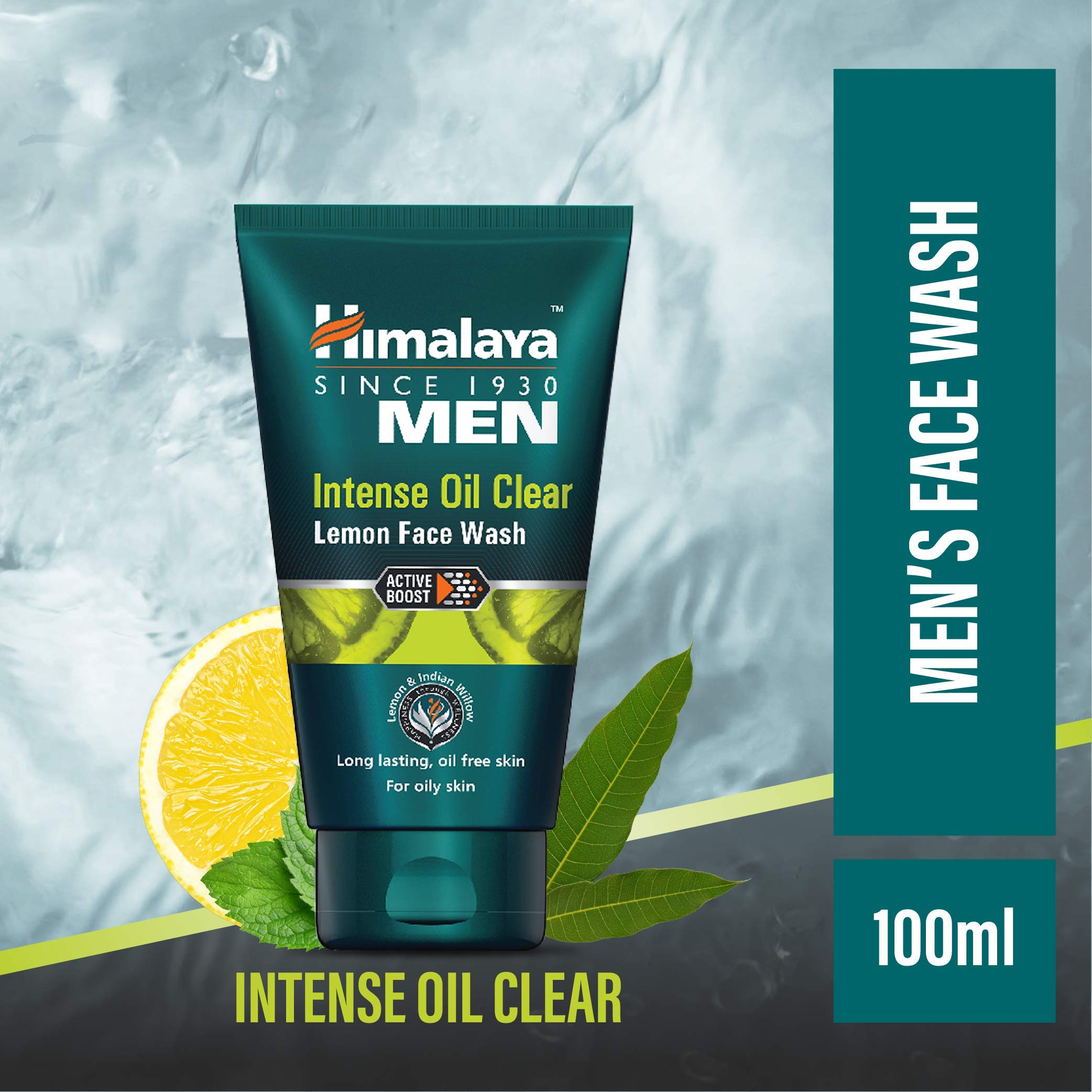 Himalaya Men Pimple Clear Neem Face Wash & Intense Oil Clear Lemon Face Wash 100ml - Acne Treatment & Oil Control for Men - Daily Skincare Routine for Clear & Healthy Skin