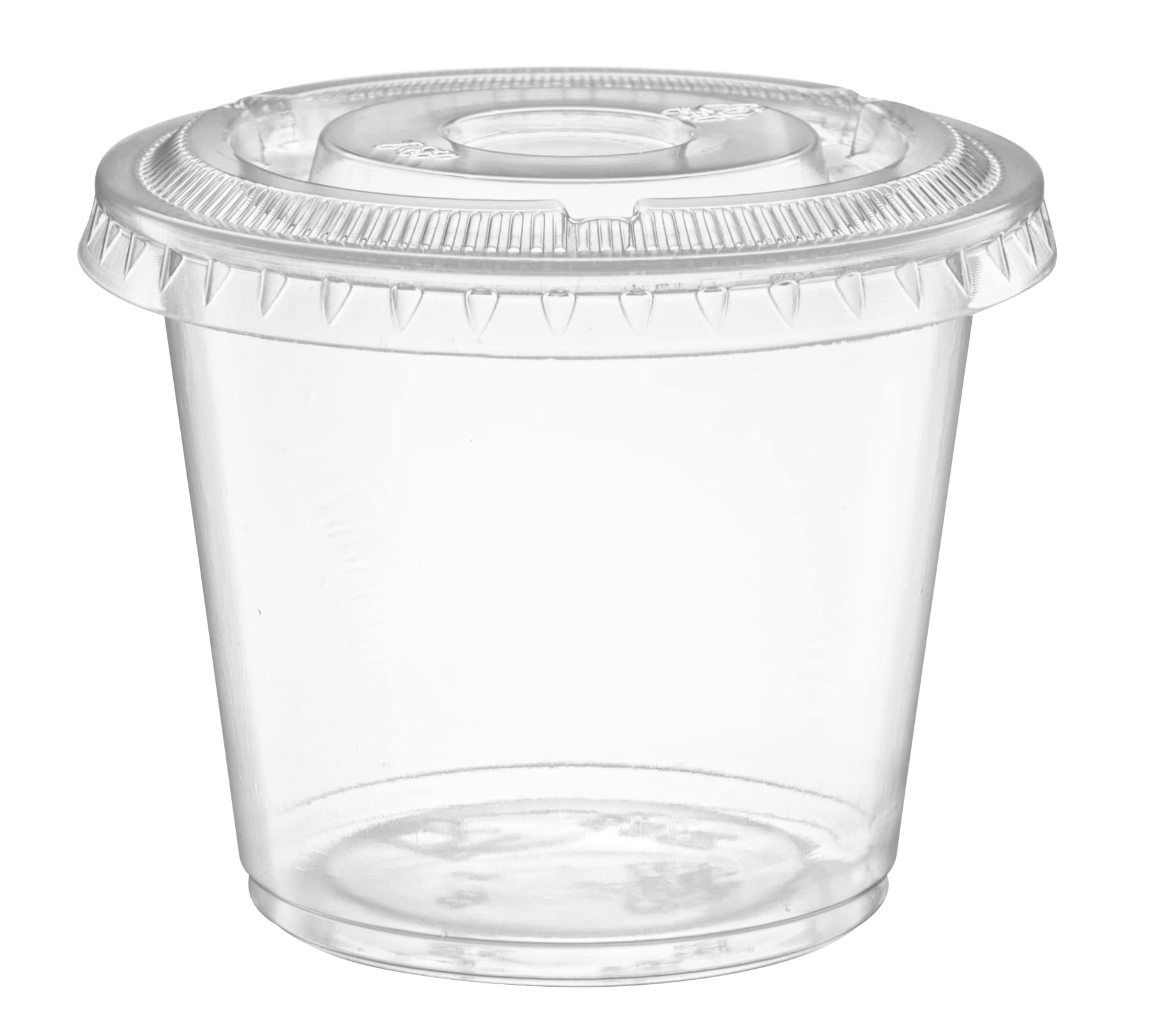 200 Pack 5 oz Clear Disposable Plastic Portion Cups with Lids - Small Mini Containers for Portion Control, Jello Shots, Meal Prep, Sauce, Condiments, Slime, Medicine - Perfect for Parties, Restaurants, Catering & Home Use