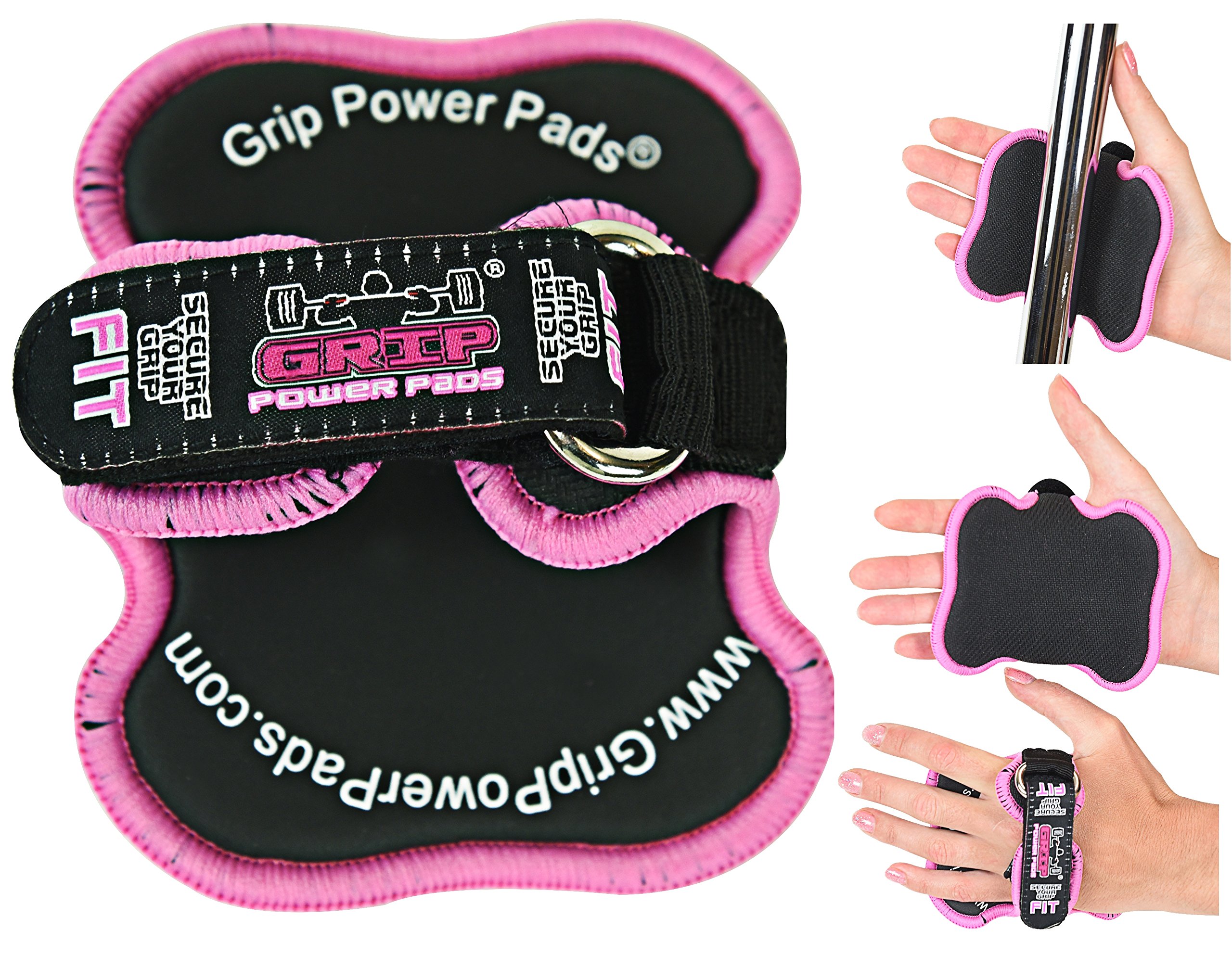Women's Workout Gloves with Grip Power Pads - Best Alternative to Gym Gloves for Weight Lifting, CrossFit & Fitness Training (Pink) - Perfect for Gym, Home Workouts & Strength Training