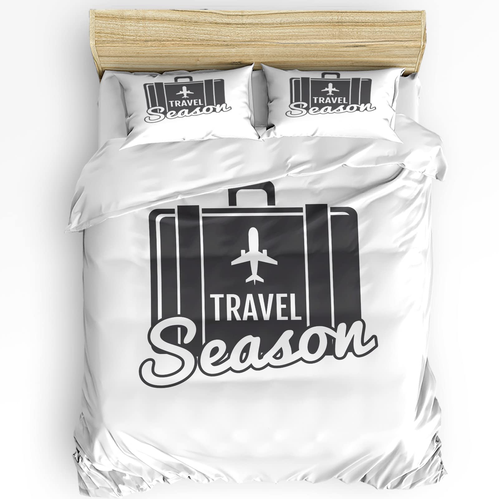 Luxury 3-Piece Twin Size Duvet Cover Set with Zipper Closure & Corner Ties - Soft Bedding for Bedroom & Travel - Includes 1 Duvet Cover & 2 Pillowcases - Perfect for Home Decor, Hotel Stays, and Vacation Essentials
