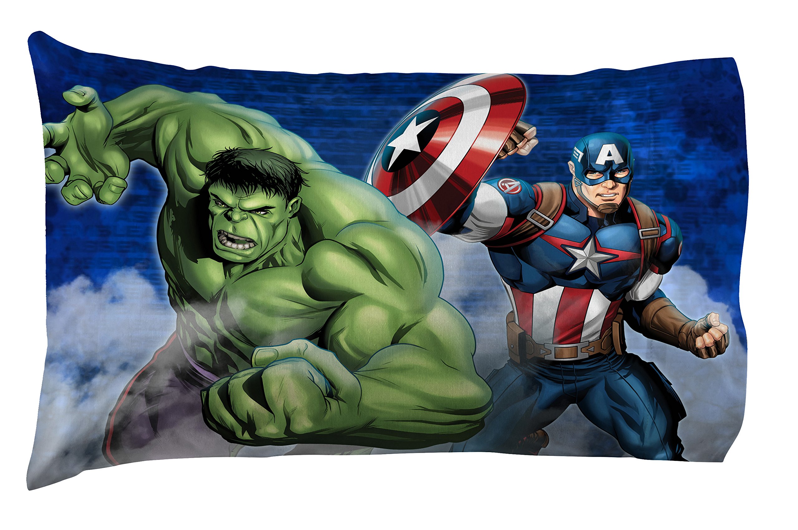 Marvel Avengers Blue Circle 5-Piece Full Bedding Set - Reversible Comforter & Sheet Set with Captain America & Iron Man - Fade Resistant Microfiber (Official) | Perfect for Kids' Rooms, Superhero Themed Bedrooms & Marvel Fans