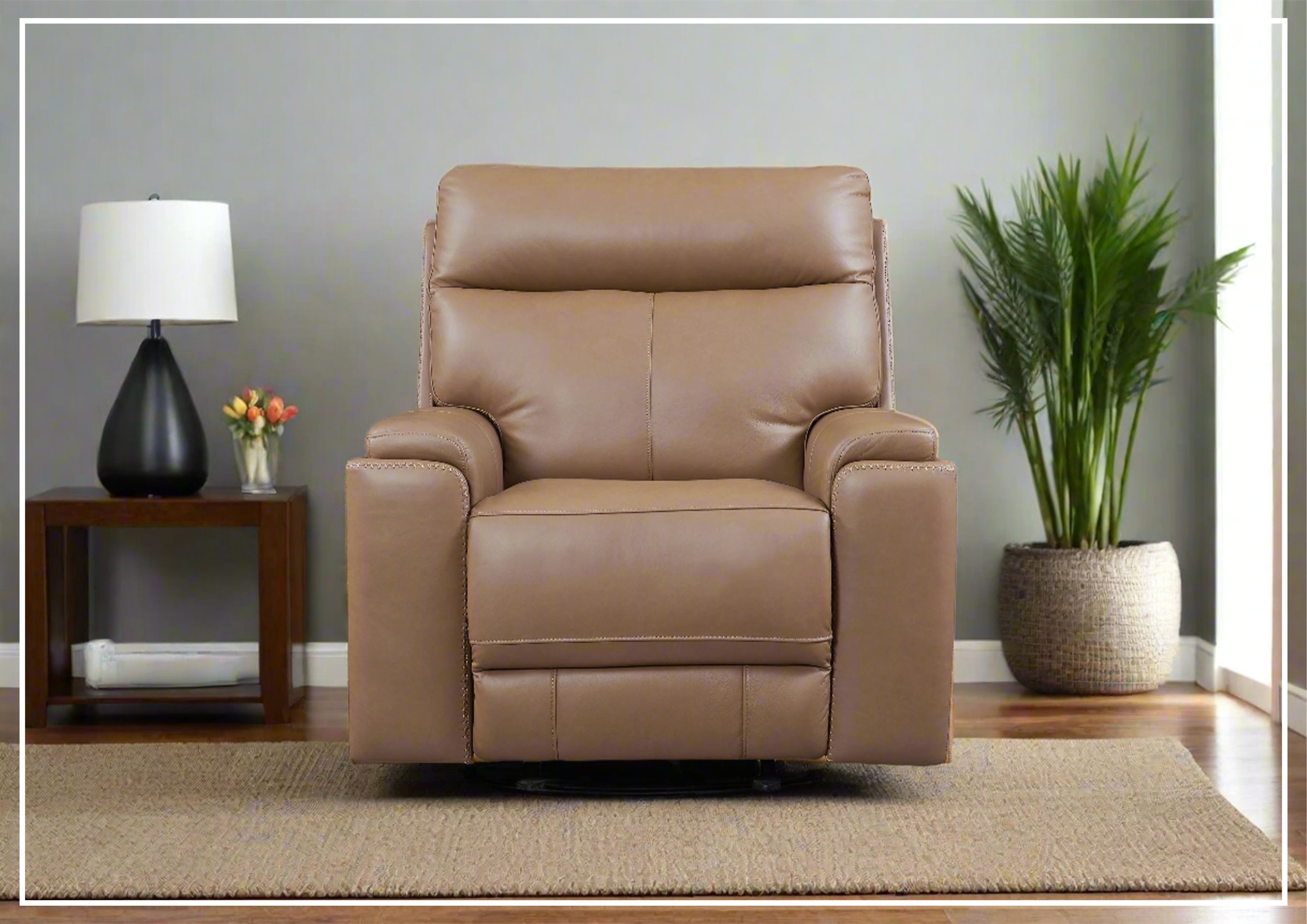 Gio Italia Bruna Leather Power Reclining Glider Chair - Modern Recliner for Living Room, Nursery & Home Theater - Electric Adjustable Comfort Sofa for Relaxing & Nursing