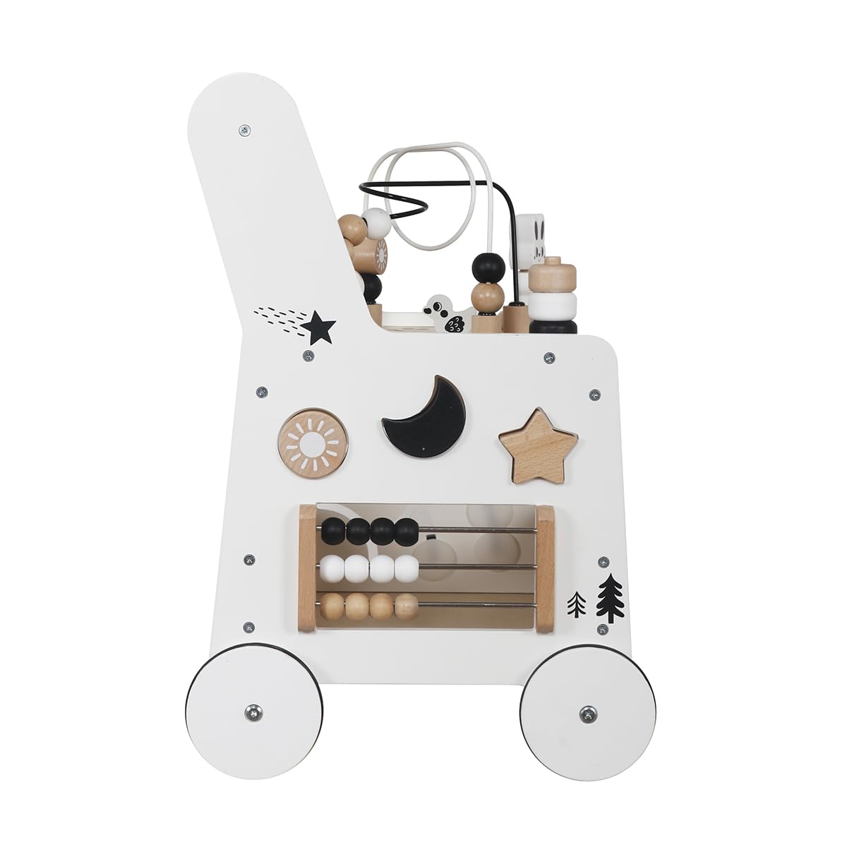Montessori Baby Walker - 5in1 Wooden Activity Cube for Toddlers 1+ | Learning & Play Toy for Home Daycare