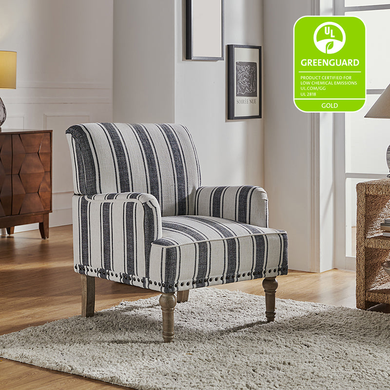 Lecce Armchair - Modern Upholstered Accent Chair for Living Room, Bedroom & Office - Comfortable Lounge Seating with Sturdy Wooden Legs