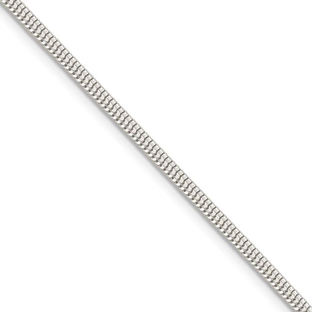 2.5mm Sterling Silver Round Solid Snake Chain Bracelet - Black Bow Jewelry - 7 Inch - Perfect for Everyday Wear & Special Occasions