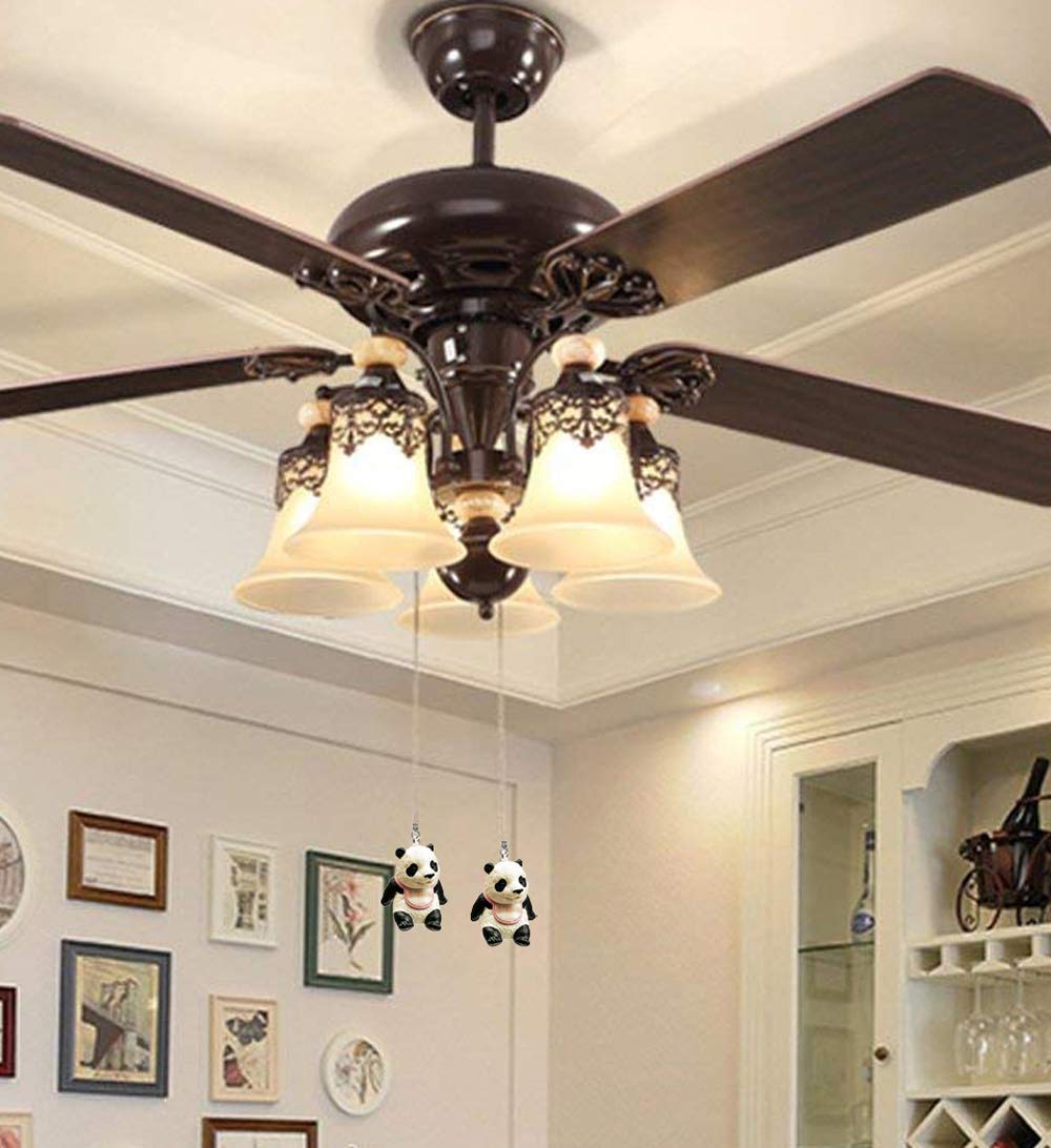 Panda Charm Fan Pull Chain Extender - Nickel Finish for Ceiling Fan Decor