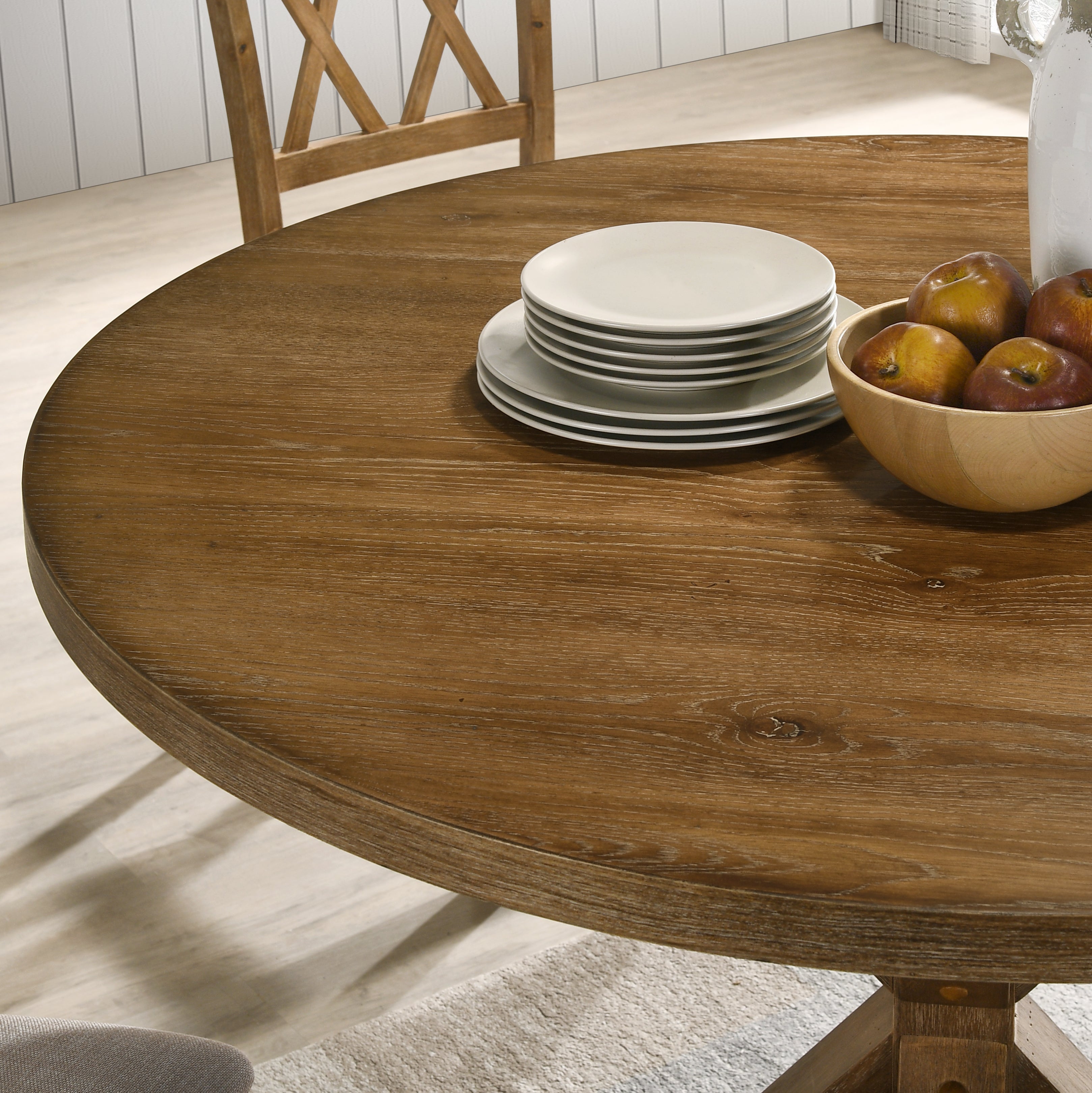 Roundhill Furniture Windvale 5-Piece Cross Buck Wood Counter Height Dining Set - Perfect for Kitchen, Breakfast Nook & Small Space Dining