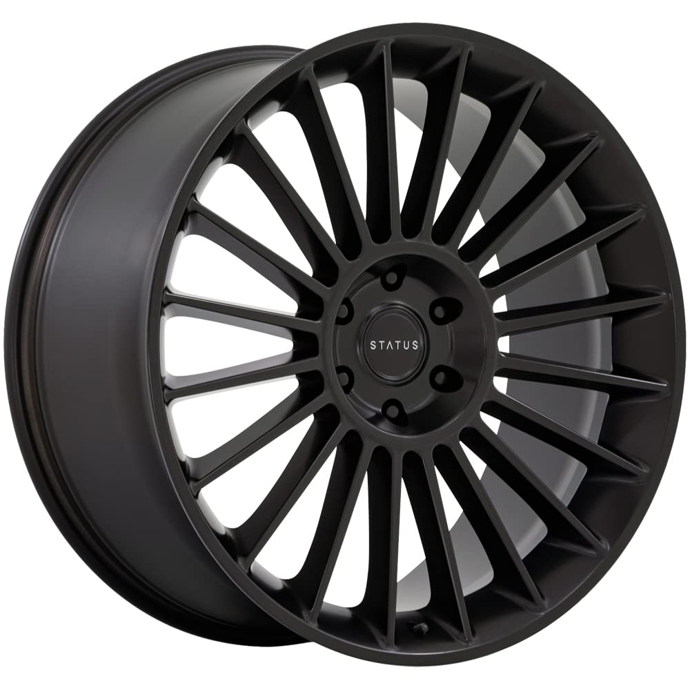 Status Wheels Venti 22x9.5 Inch Matte Black Alloy Wheel - 6x135mm Bolt Pattern, 25mm Offset - Perfect for Ford F-150, Expedition & Lincoln Trucks/SUVs - Durable Aluminum Construction for Off-Road & Street Performance