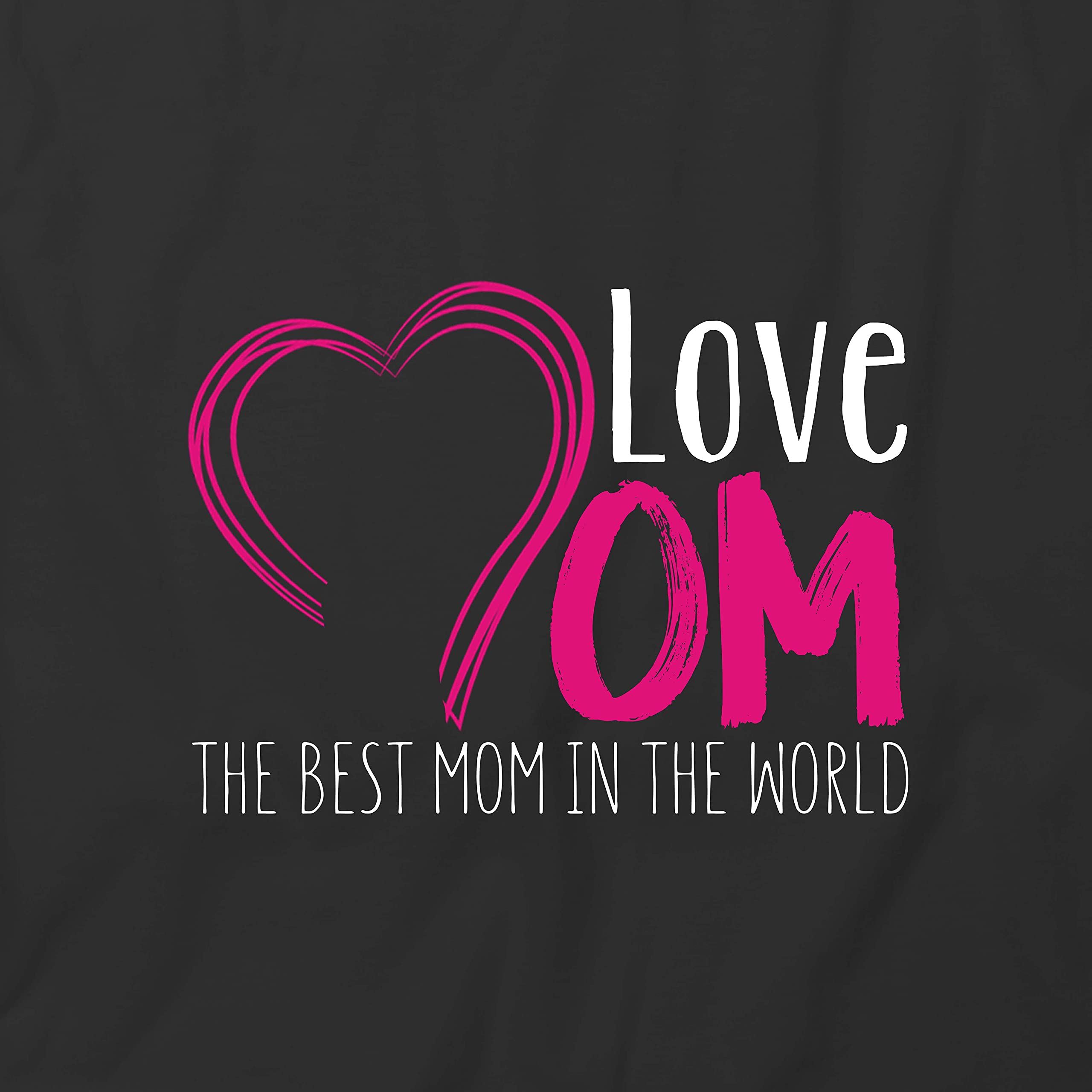 Love Mom Heart Graphic T-Shirt - Black Printed Cotton Tee for Women | Mother's Day Gift, Casual Wear & Family Outfits