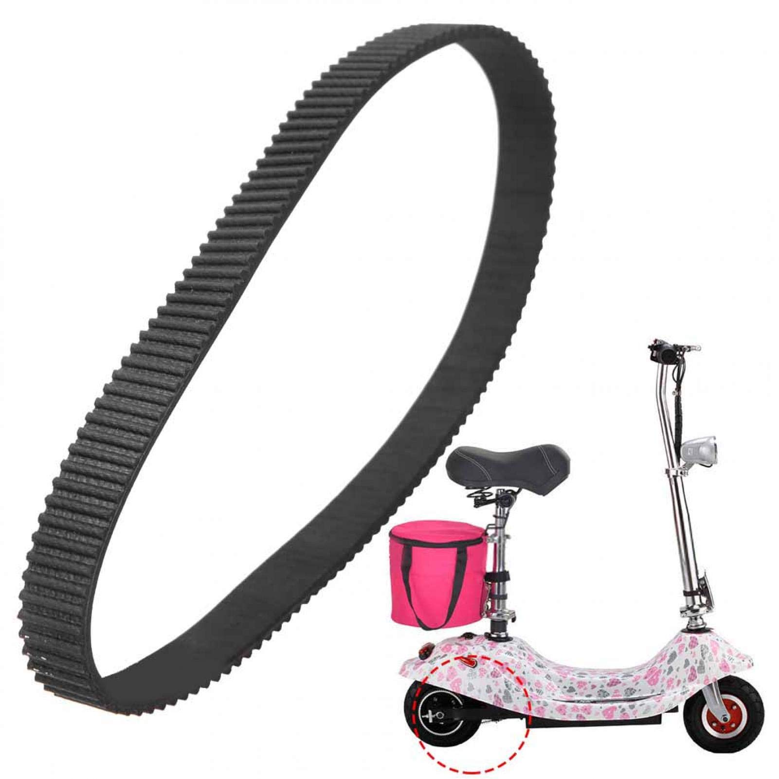 Premium Electric Scooter Drive Belt - Lightweight Rubber Motor Belt for Small E-Scooters (Black) | Durable Replacement Part for Commuting & Urban Transportation
