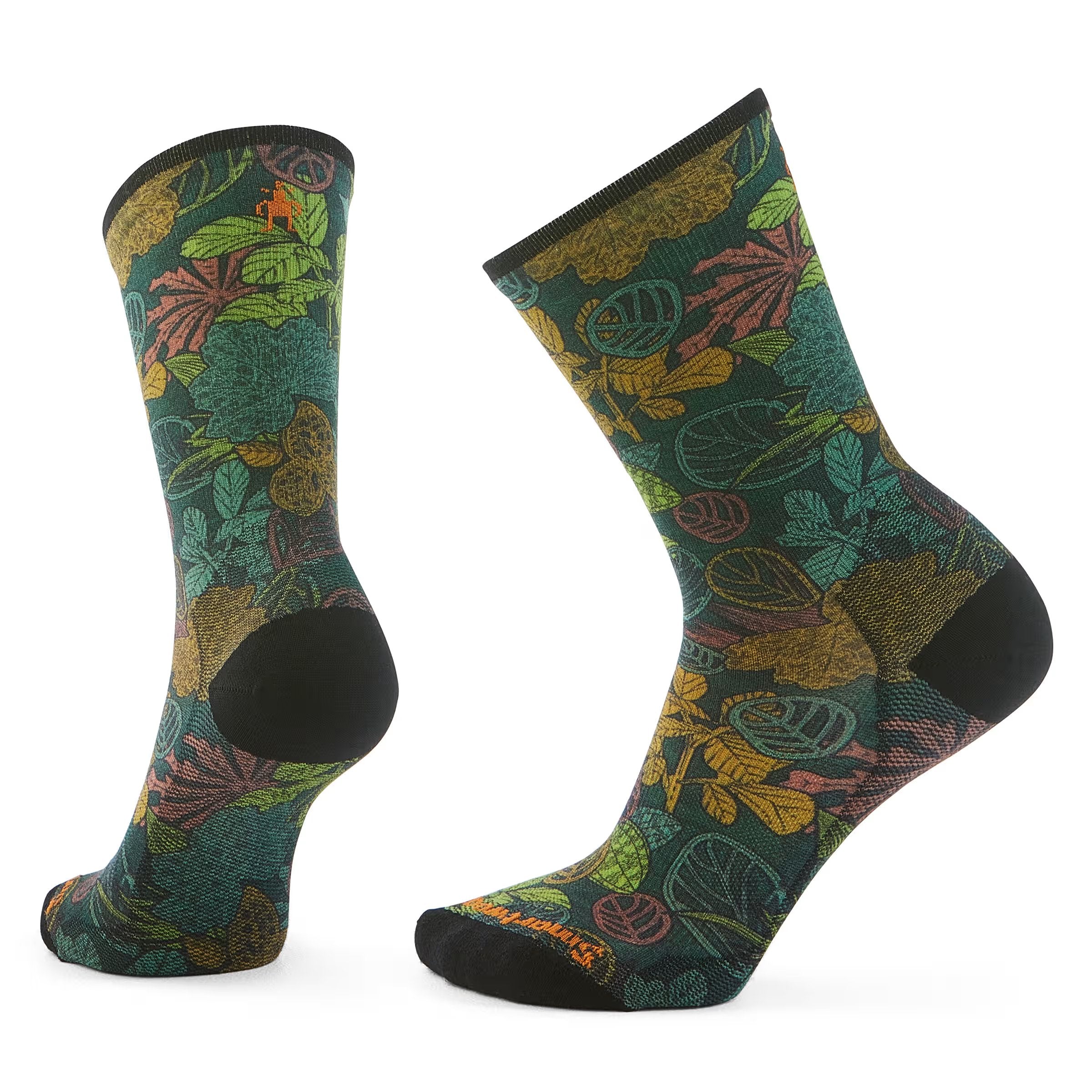Bike Zero Cushion Aloha Forest Print Crew Socks SW002703 - Comfortable Cycling Socks for Men & Women, Breathable Athletic Socks for Biking, Running, and Outdoor Sports