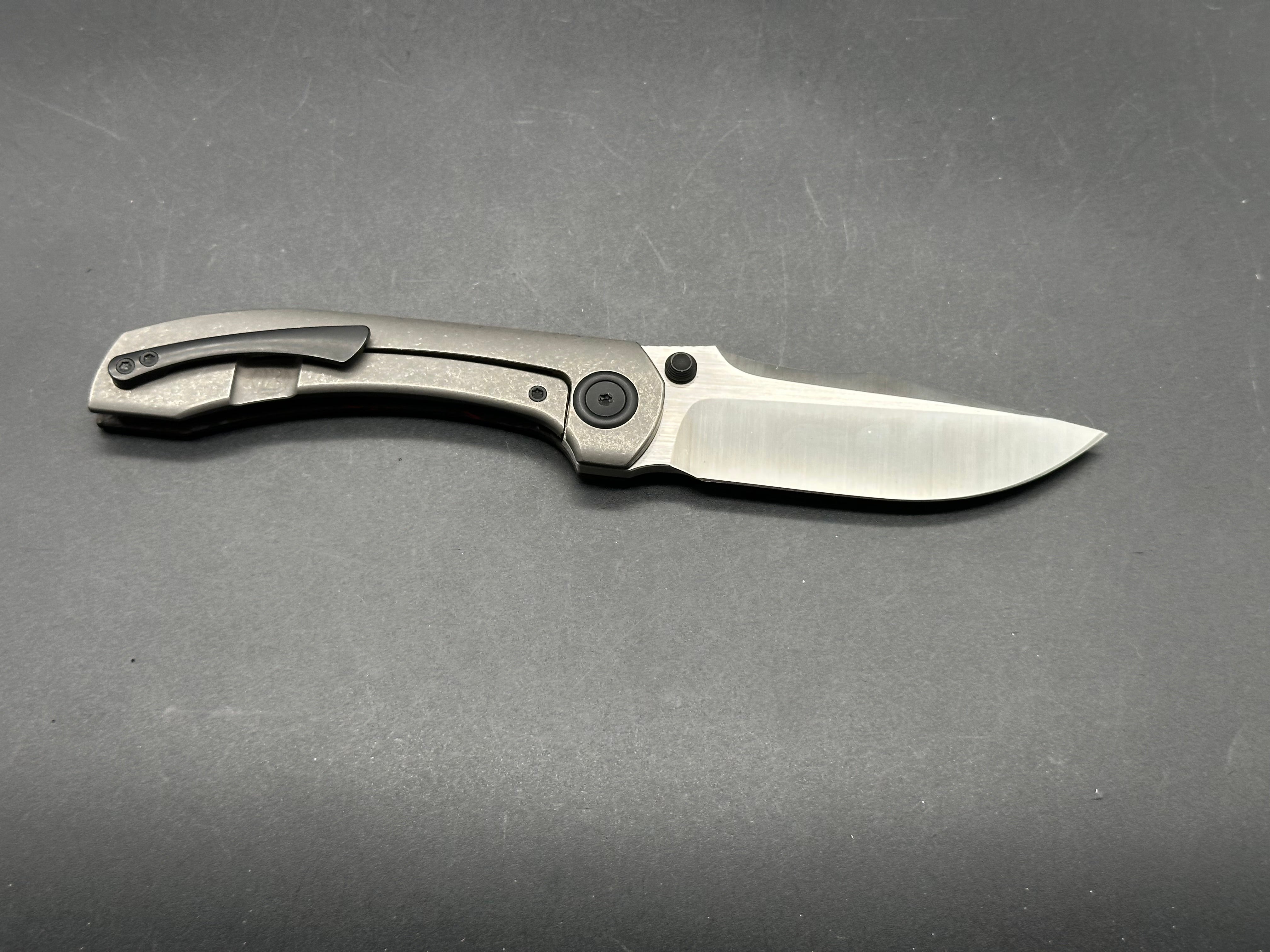 Brian Brown Raptor V2 Folding Knife - Reate Made, Black Marble Carbon Fiber Show Scale - EDC, Outdoor, Camping & Tactical Use