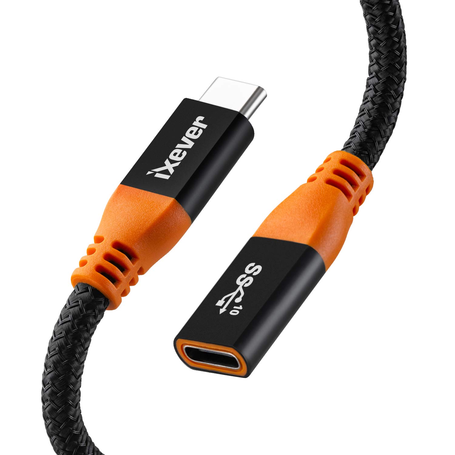 Premium 1ft USB Type C Extension Cable - USB-C Male to Female Extender (Gen 2 10Gbps) for Fast Charging & Data Transfer - Compatible with MacBook Pro, Nintendo Switch, Google Pixel 3/2 XL - Perfect for Gaming, Office & Travel Use