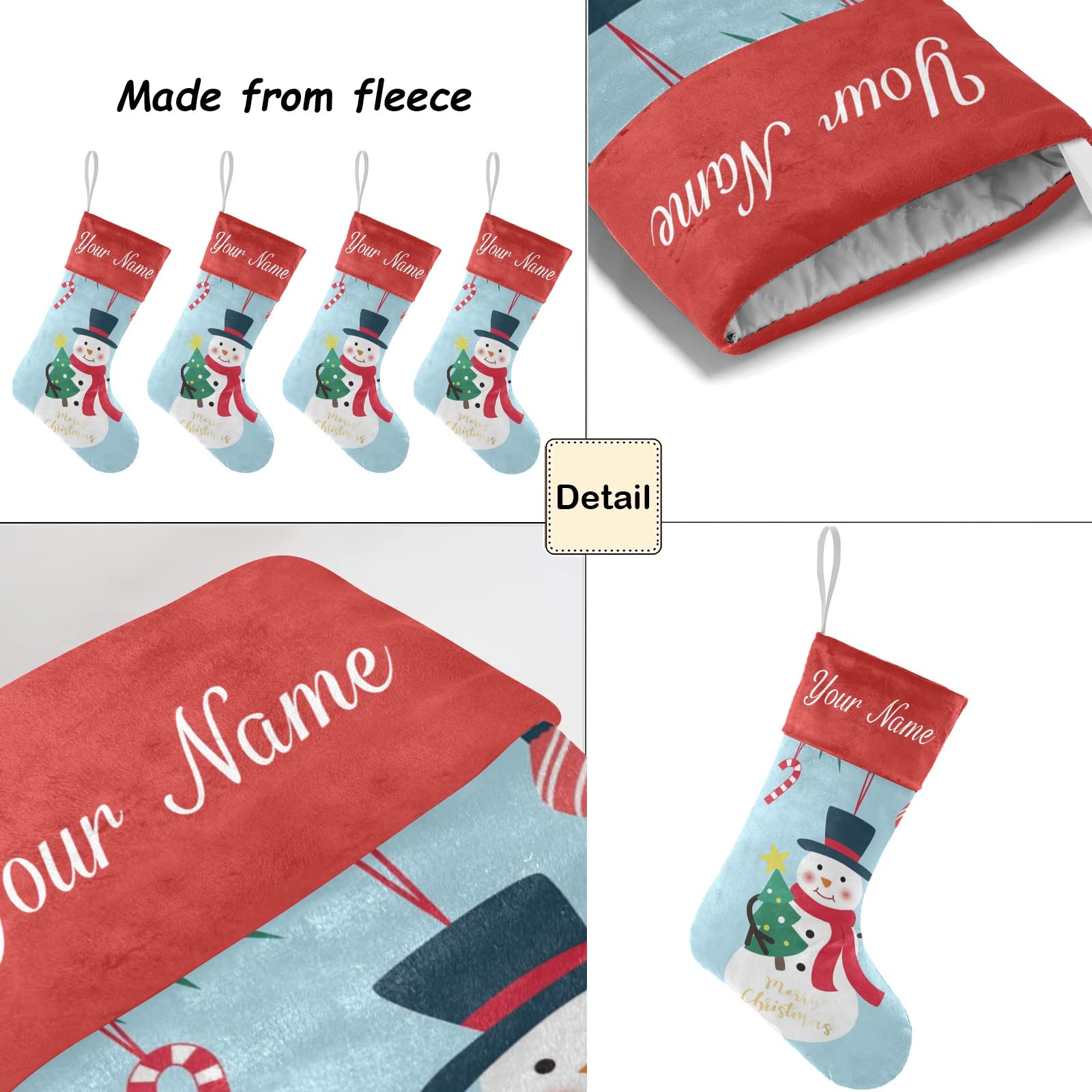 Personalized Snowman Christmas Stockings for Pets - Custom Name Dog Xmas Socks Gift (17.52 x 7.87 Inch) - Perfect for Holiday Decor & Pet Christmas Presents