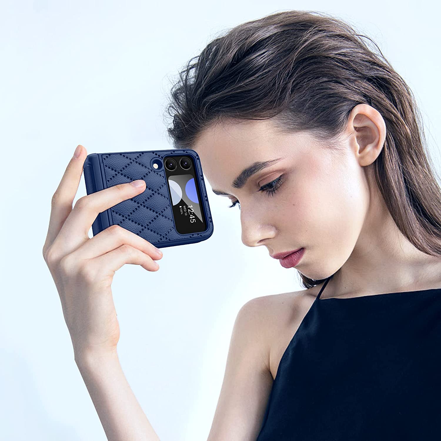 Samsung Galaxy Z Flip 4 Case with Hinge Protection & Camera Cover | 5G Compatible Shockproof Phone Cover | Blue Protective Case for Work, Travel & Everyday Use