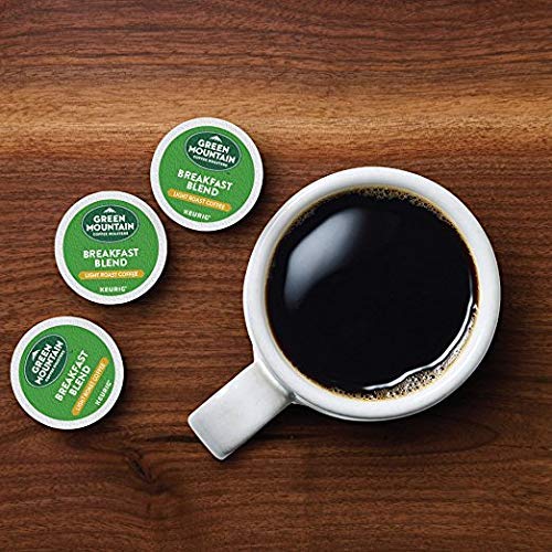 Green Mountain Coffee Breakfast Blend Light Roast K-Cup Pods for Keurig Brewers - Perfect for Morning Coffee at Home or Office