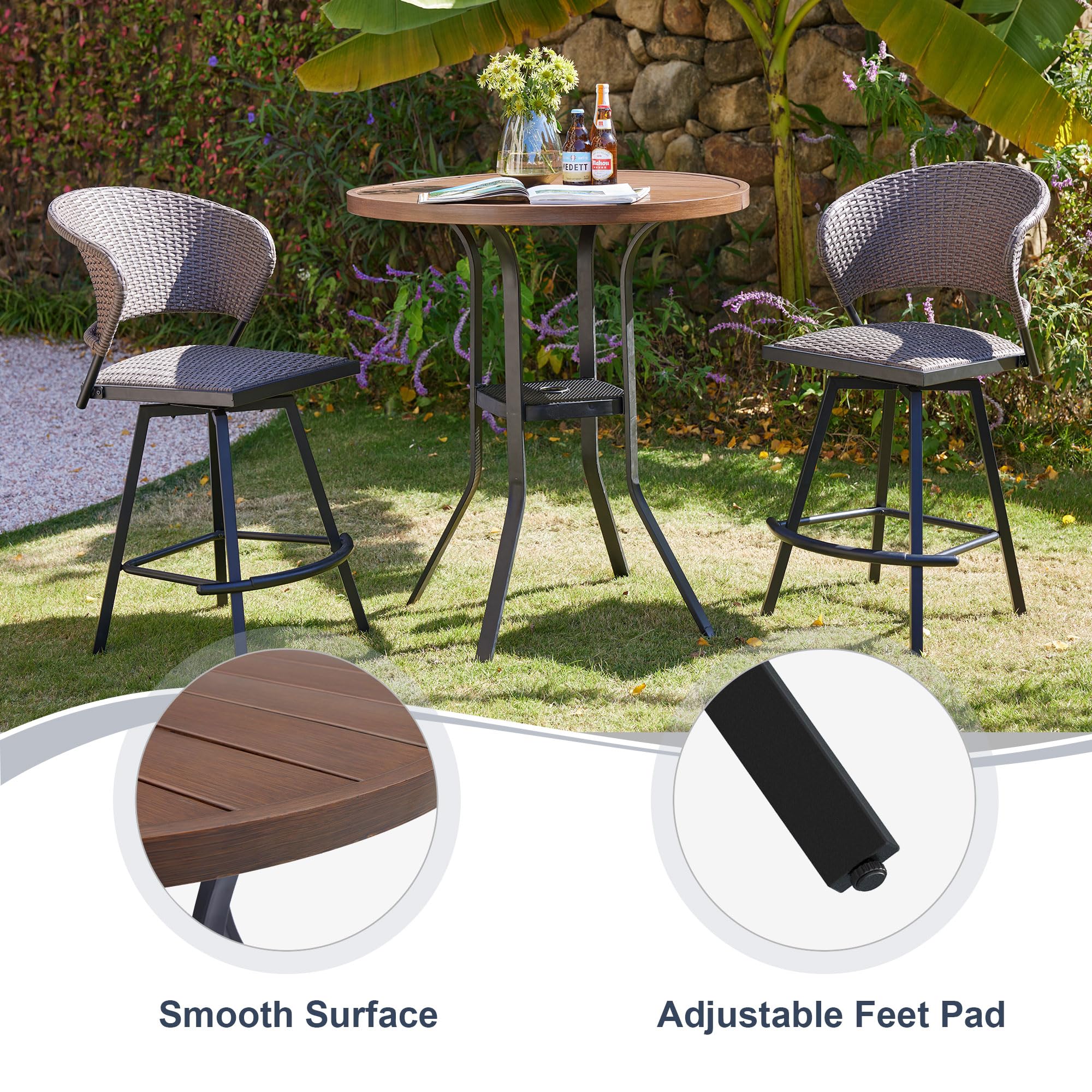 VICLLAX 3-Piece Outdoor Bar Set - 37