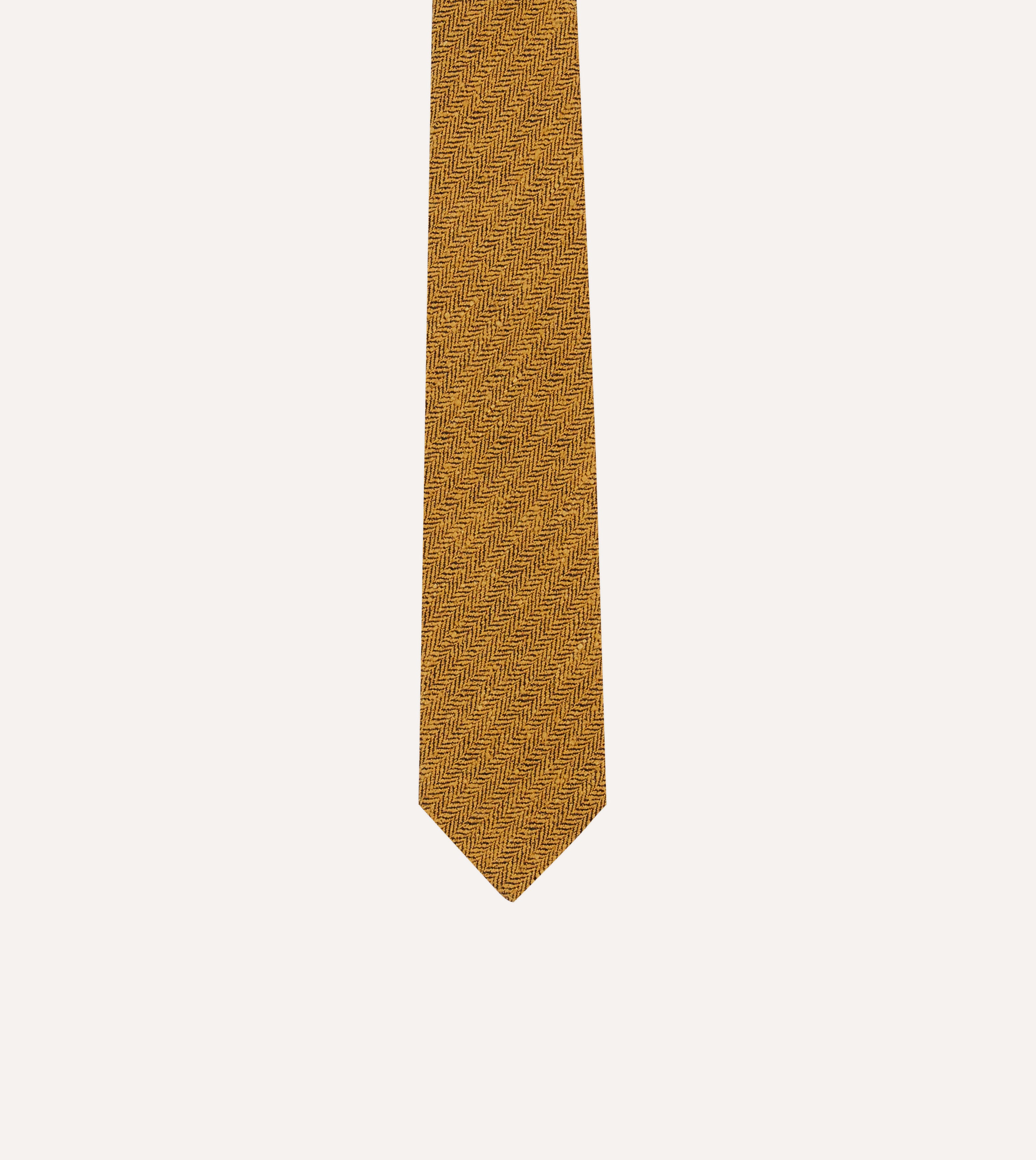 Premium Yellow Herringbone Shantung Silk Necktie for Men - Elegant Business & Wedding Accessory - Perfect for Office, Formal Events & Special Occasions