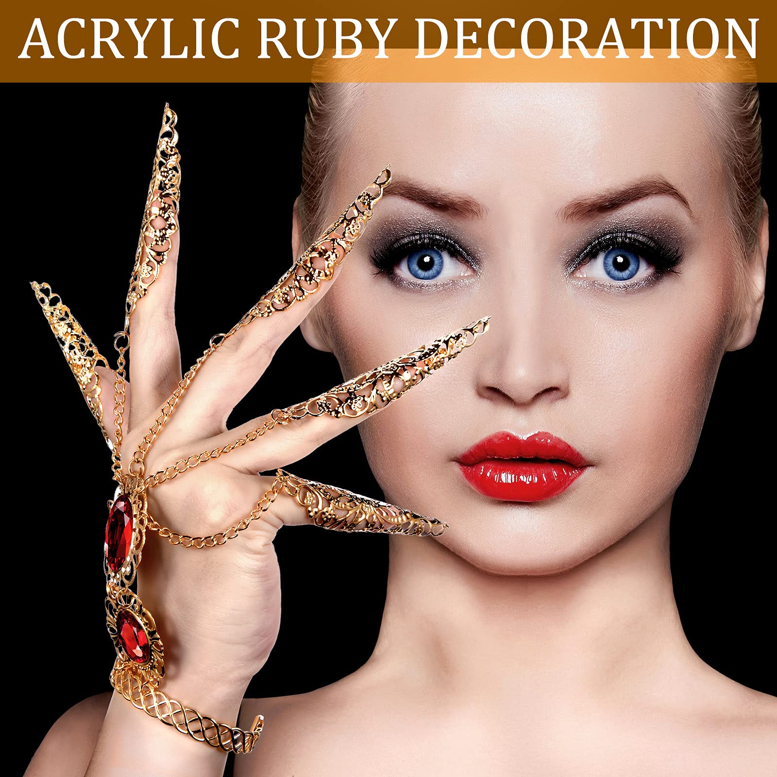 Maitys 2-Piece Gold Belly Dance Bracelets Set - Acrylic Inlaid Egyptian Gypsy Style Jewelry for Women | Perfect for Halloween Costume, Dance Performances & Boho Fashion Accessories
