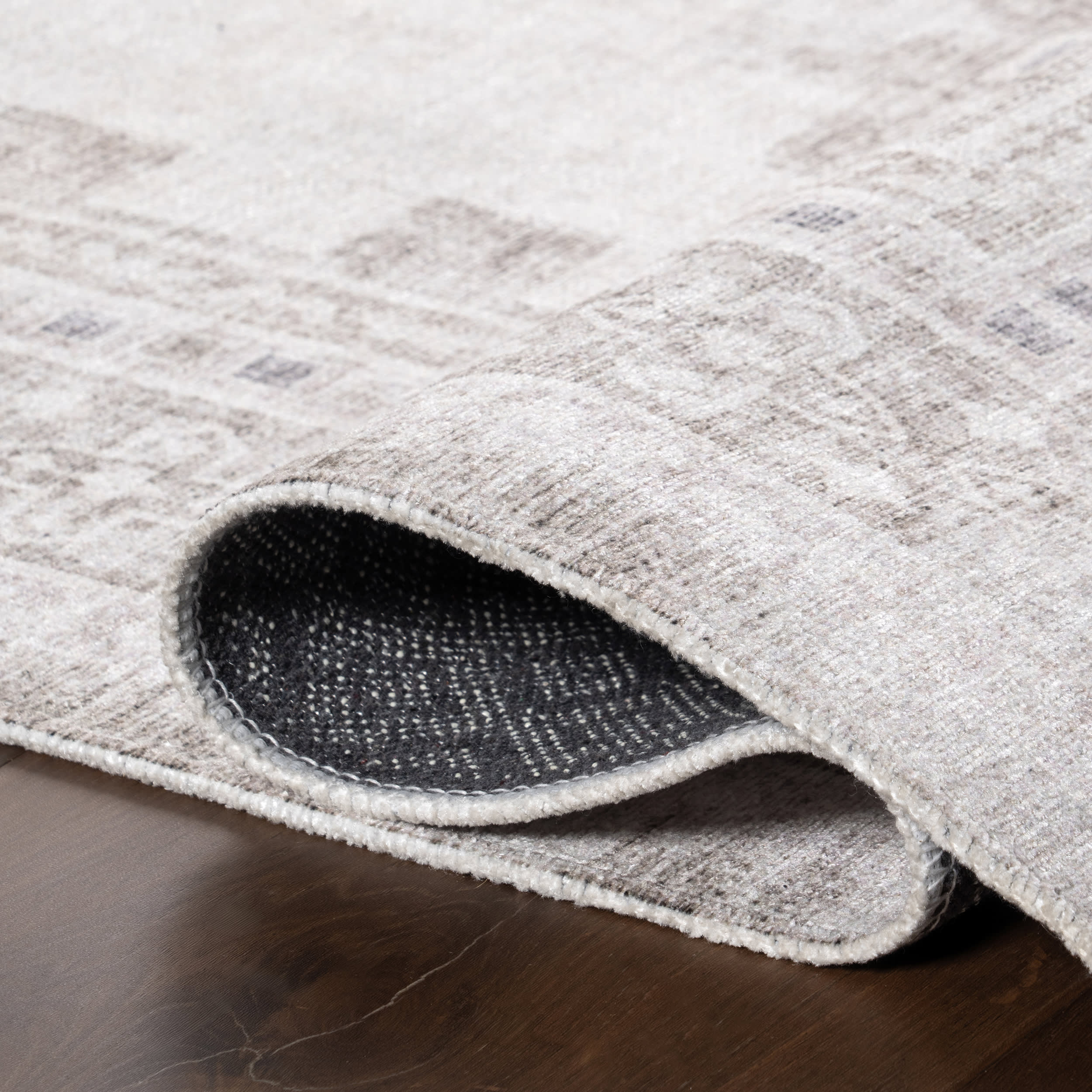 Agatha Fringed Medallion Washable Area Rug - Soft Grey Bohemian Decor for Living Room, Bedroom & Dorm