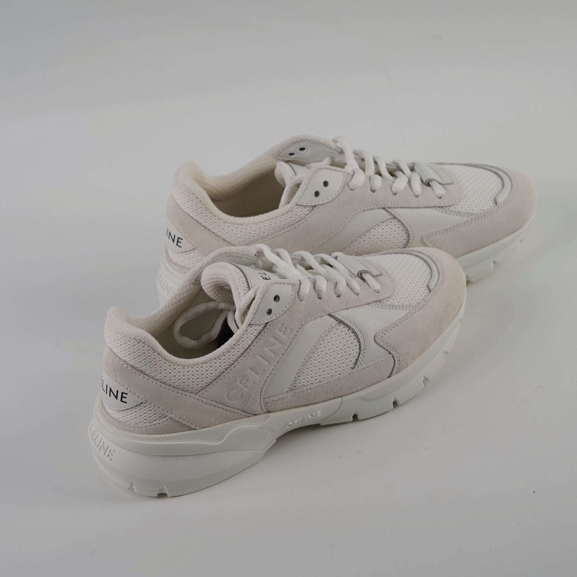 Celine Runner CR 03 Low Lace Up Sneakers - Mesh & Suede Calfskin Men's Fashion Shoes for Casual Wear & Street Style