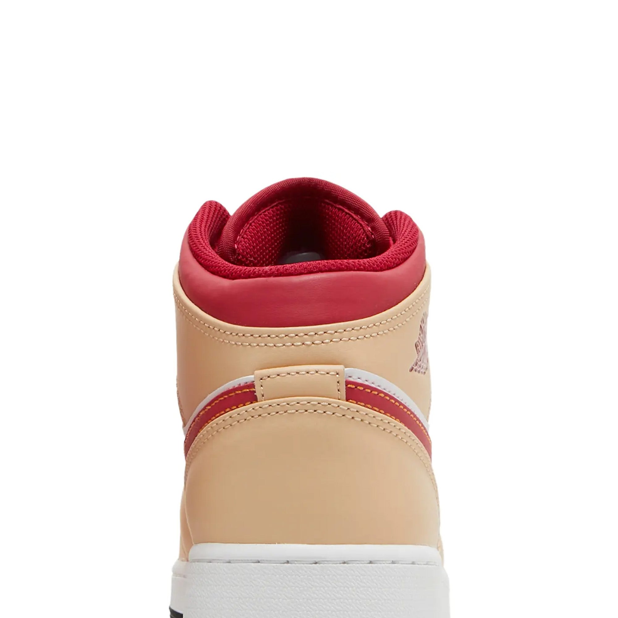 Air Jordan 1 Mid 'Light Curry Cardinal' GS Sneakers for Women (2022) - Perfect for Casual Wear, Street Style & Basketball Fans