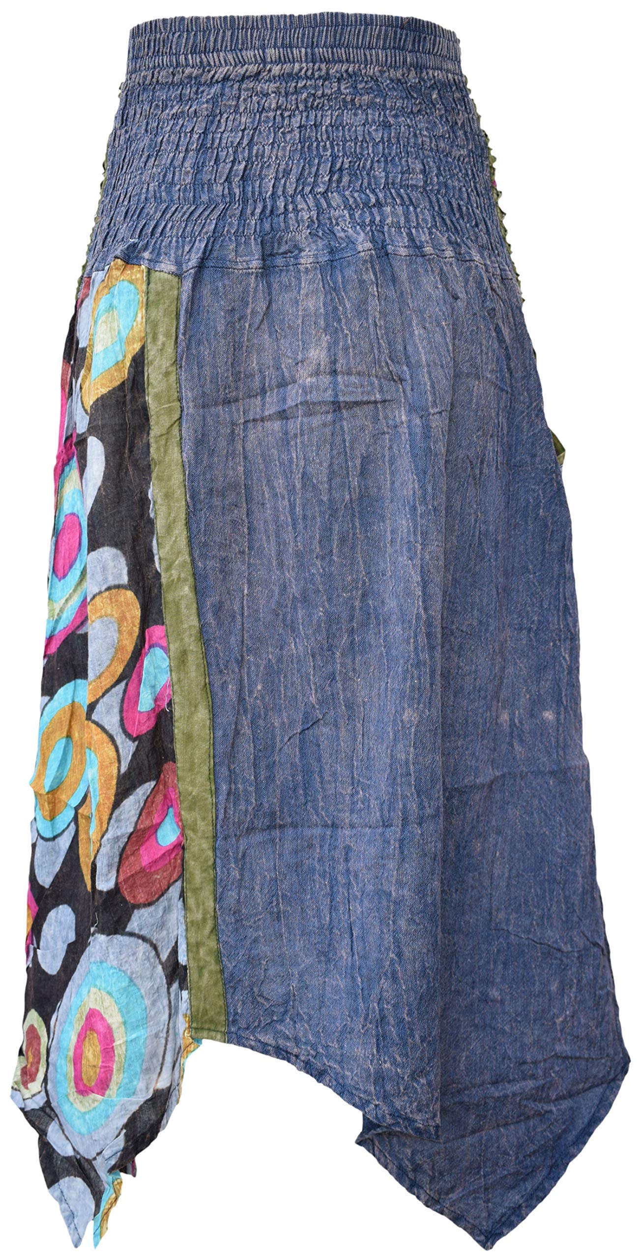 Bohemian Cotton Stonewashed Embroidered Maxi Skirt for Women | Hippie Style Summer Beach Skirt | Perfect for Music Festivals, Vacations & Casual Wear