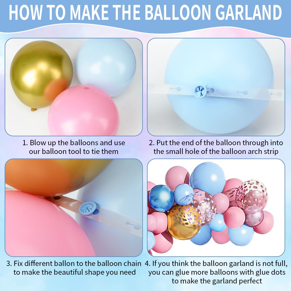 168pcs Pink and Blue Baby Gender Reveal Balloon Decorations Kit - A-Z Letters & Baby Boxes for Baby Shower, 1st Birthday Party, Boy or Girl Gender Reveal Celebration | Perfect for Nursery Decor, Photo Backdrops & Festive Party Arches