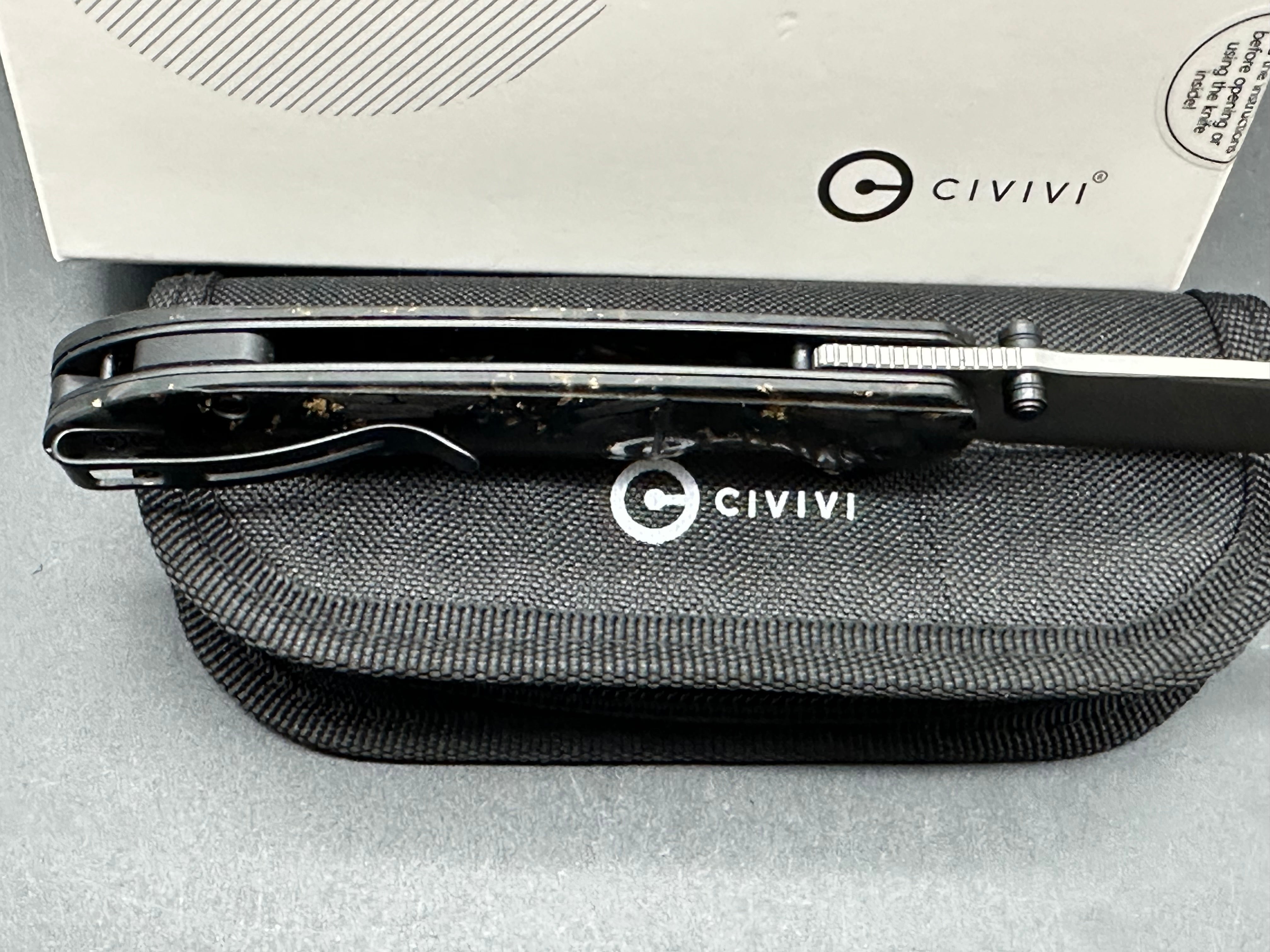 CIVIVI Imperium Folding Pocket Knife - Shredded Carbon Fiber Handle, Nitro-V Steel Blade - EDC, Camping, Hiking & Outdoor Survival Tool