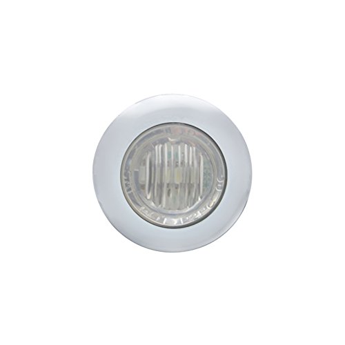 United Pacific 37970 3 LED Dual Function Mini Clearance & Marker Light with Bezel - Red LED & Clear Lens for Trucks, Trailers, RVs & Off-Road Vehicles