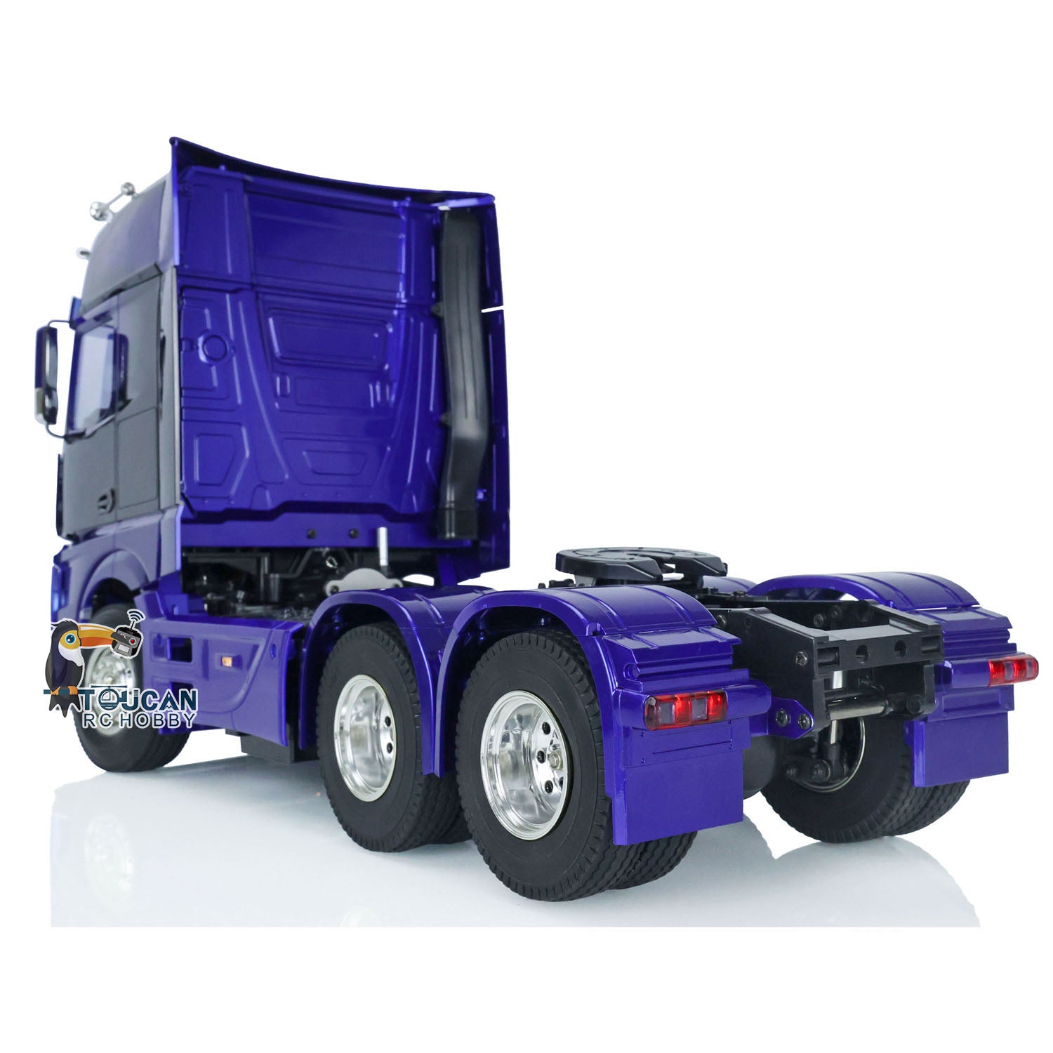 1/14 Scale Three Axles 6x4 RC Tractor Truck - Painted Assembled Model with Motor, ESC, Servo, Sound & Warning Lights | Remote Control Construction Vehicle for Adults & Kids | Perfect for Off-Road Play, Collection & Display