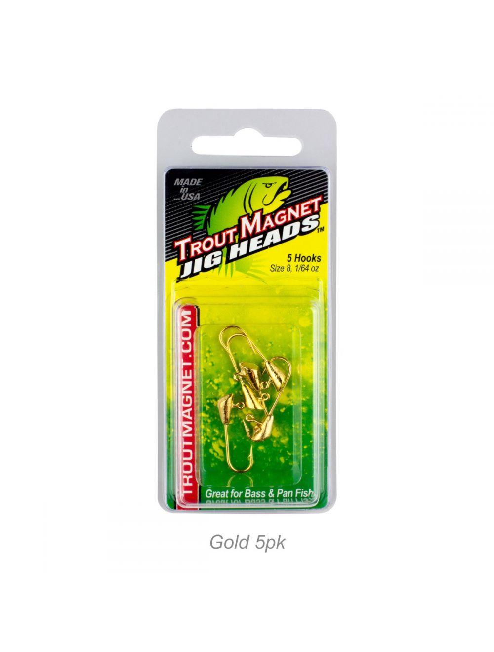 Leland Lures Trout Magnet Jig Heads 1/64oz 5 Pack - Premium Fishing Lures for Trout, Panfish & Bass - Perfect for Freshwater Fishing, Ice Fishing & Stream Angling