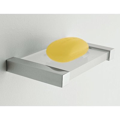 Eden Wall Mounted Square Plexiglass Soap Dish - Green Finish | Bathroom Organizer for Showers & Sinks | Modern Soap Holder for Home & Spa