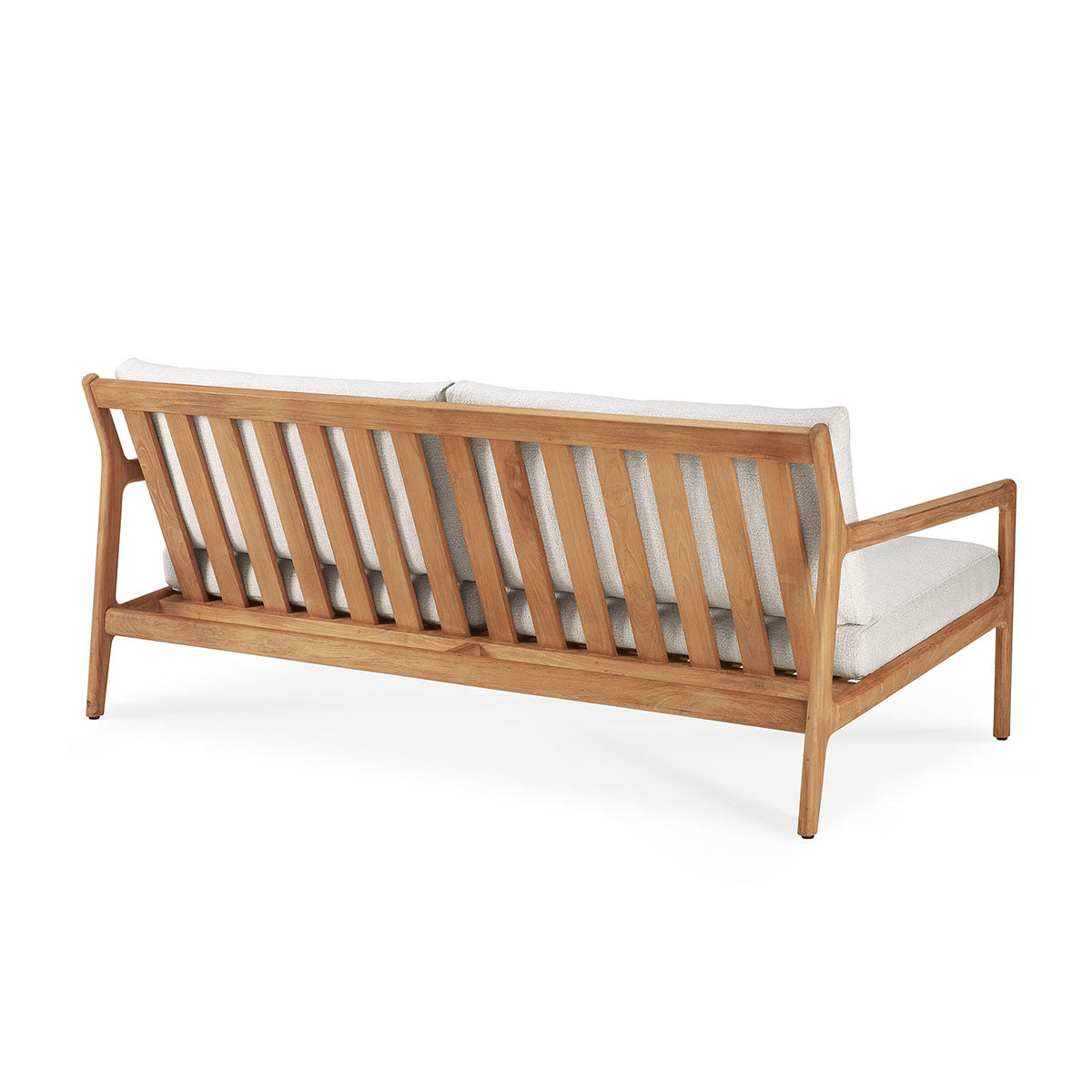 Outdoor Fabric 3-Seater Sofa with Teak Frame in Off White - Perfect for Patio, Garden, and Poolside Relaxation