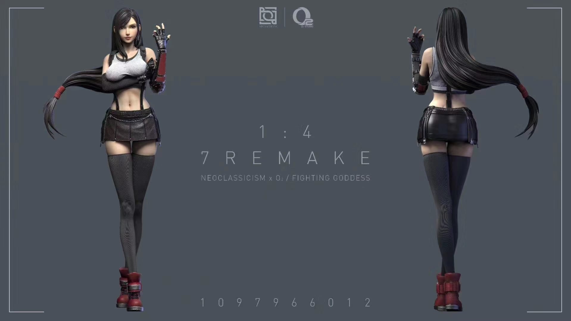 Neoclassicism x O2 Fighting Goddess Tifa Action Figure - Collectible Anime Statue for Final Fantasy VII Fans | Perfect for Home Display, Gaming Room Decor, and Anime Collections