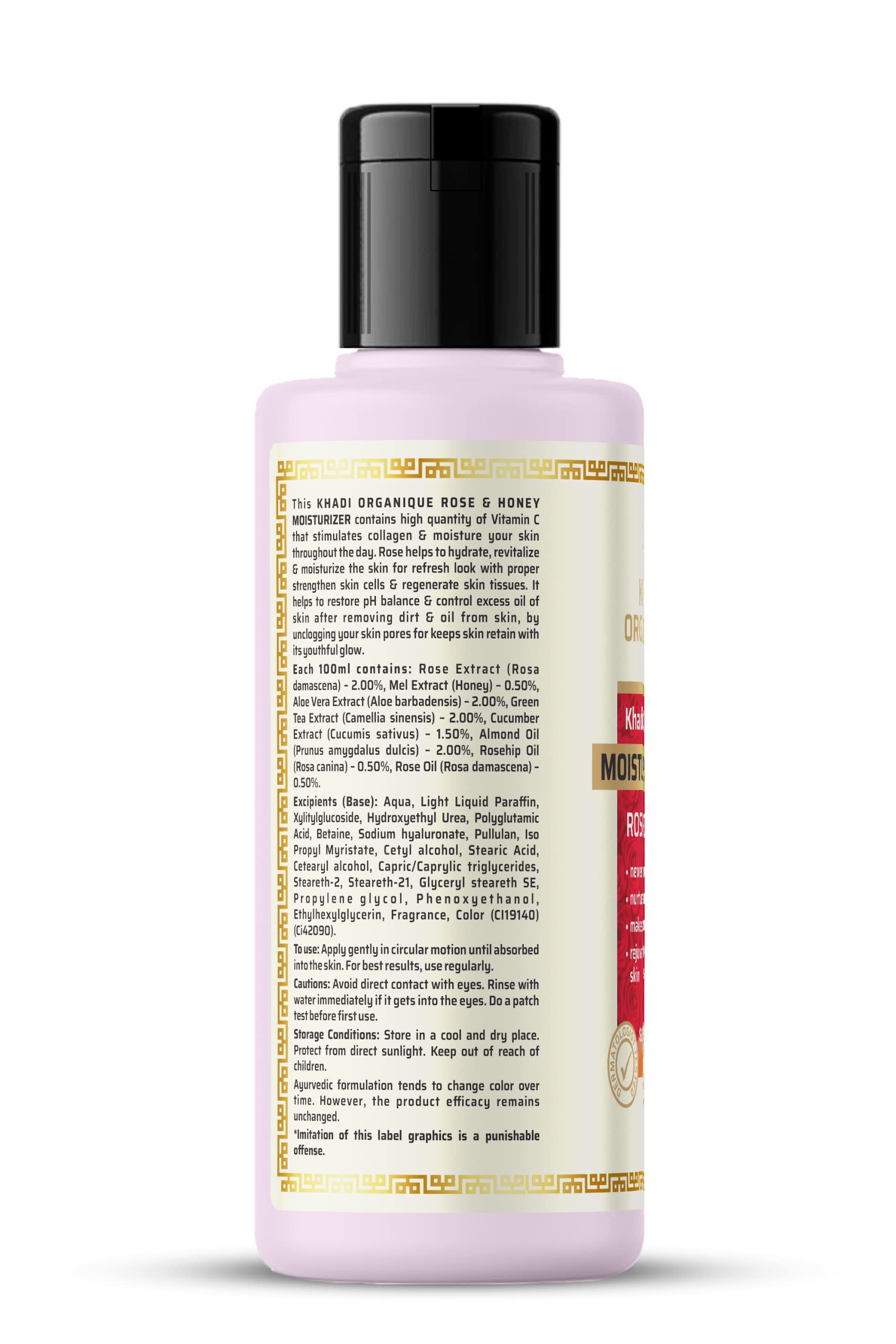 Khadi Organique Rose & Honey Moisturizer - Paraben Free, Natural Skincare - Pack of 4 - Hydrating Face Cream for Dry & Sensitive Skin - Perfect for Daily Use & Nighttime Routine