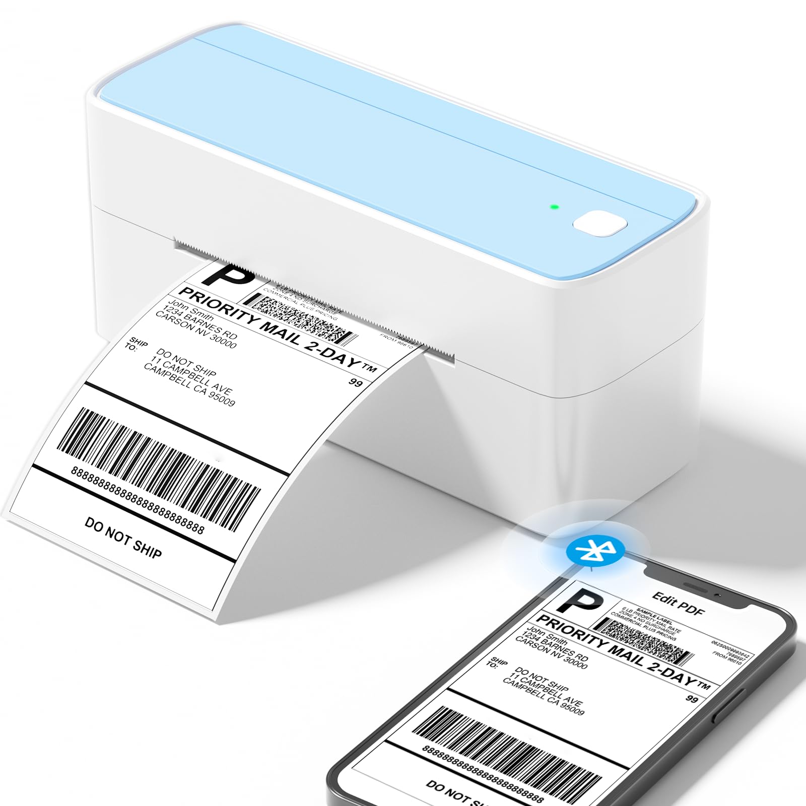 Omezizy 4x6 Bluetooth Thermal Label Printer - Wireless Shipping Label Printer for Royal Mail, eBay, Etsy, Shopify, Amazon, Hermes, Parcel2Go, UPS - Perfect for Home Business & E-commerce Shipping