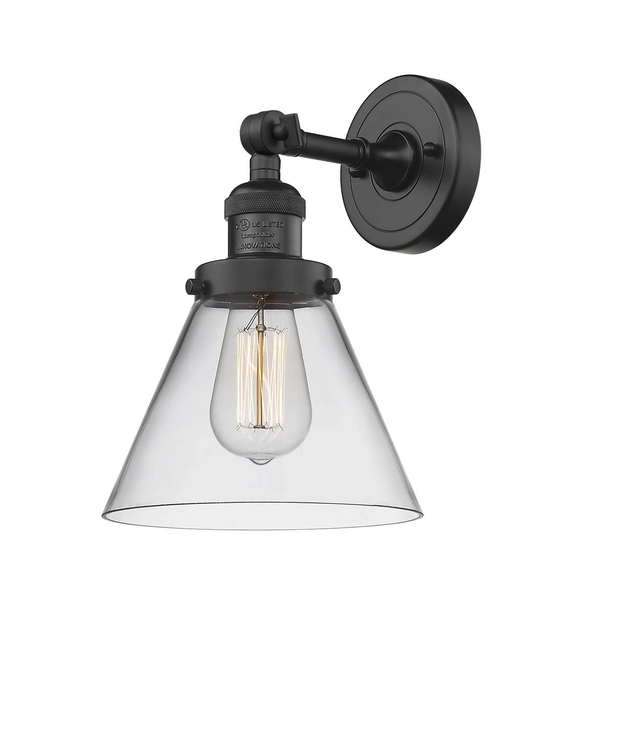 Innovations INNO203-BK-G42-LED Black LED Wall Sconce Light Fixture - Modern Indoor/Outdoor Lighting for Bedroom, Hallway, Porch & Patio