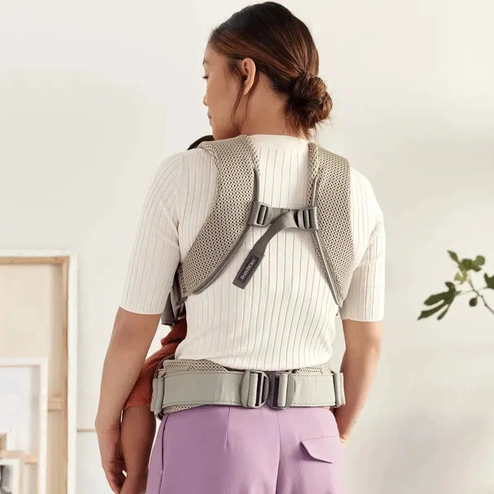 Baby Bjorn Baby Carrier One Air - Grey Beige | Ergonomic & Breathable Infant Carrier for Newborns to Toddlers | Perfect for Hiking, Travel & Everyday Use