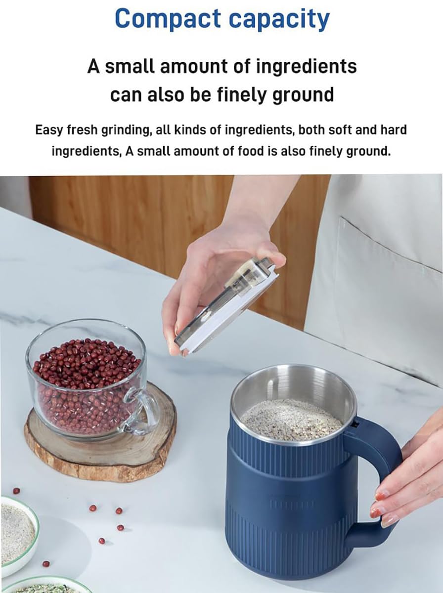 Premium Electric Spice Grinder - Stainless Steel Multifunctional Powder Machine for Coffee Beans, Grains & Condiments | Fine Grinding with 3 Blades (White) | Perfect for Home Kitchens, Coffee Shops & Baking Enthusiasts
